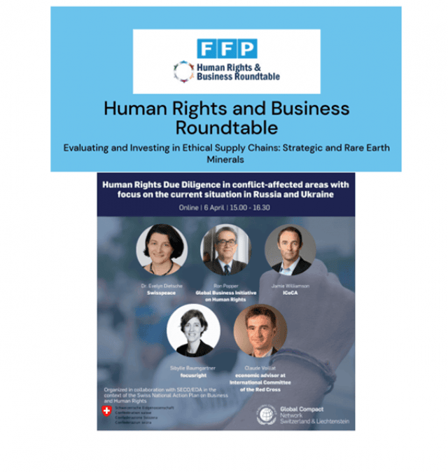Upcoming Webinars on Business, Security and Human Rights in Conflict-Affected Areas