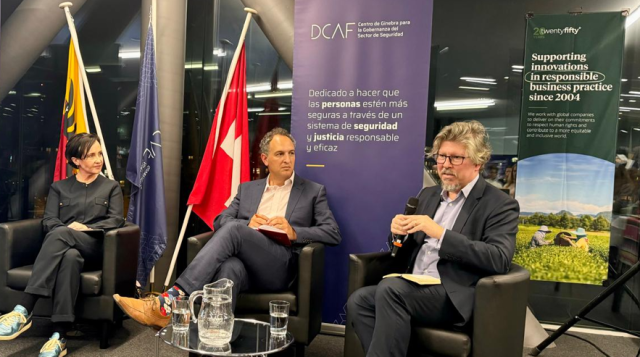 Speakers from the food and beverage industry, precious gemstones mining, and business and human rights academia speaking at the 2024 edition of the side event