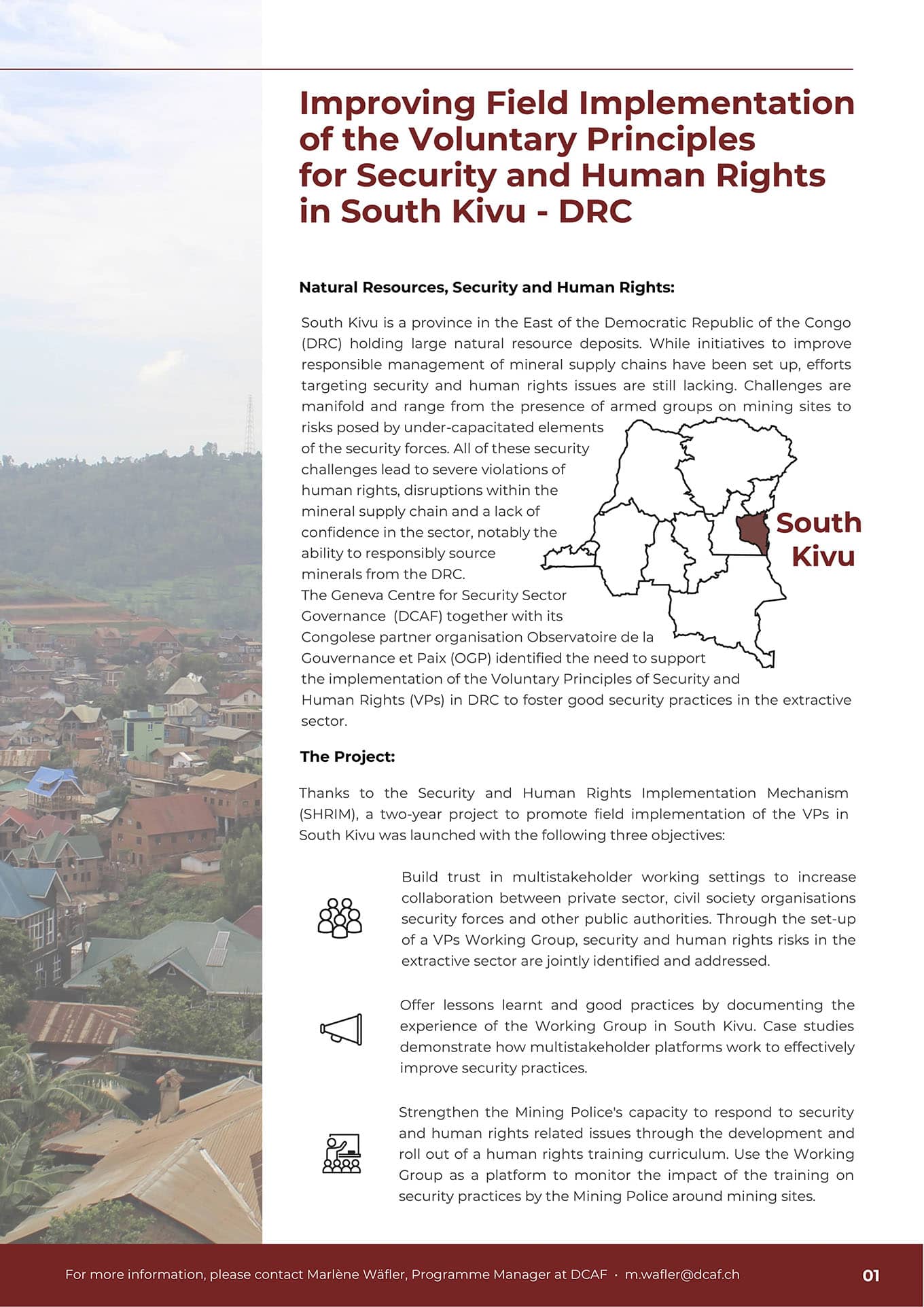 Improving Field Implementation of the Voluntary Principles for Security and Human Rights in South Kivu - DRC
