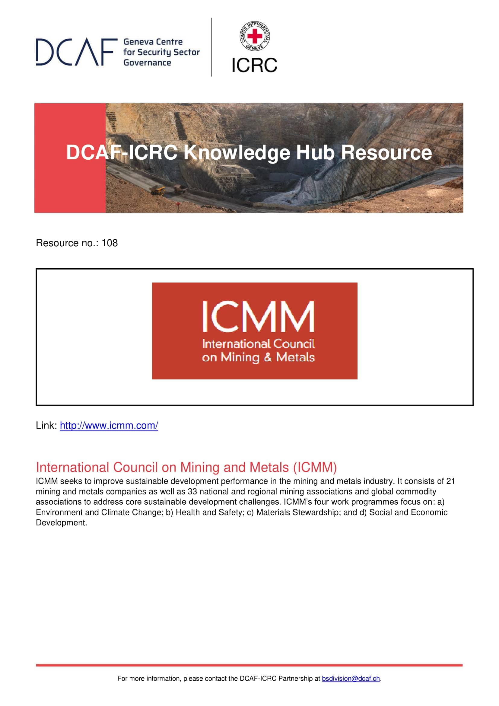 International Council on Mining and Metals (ICMM)