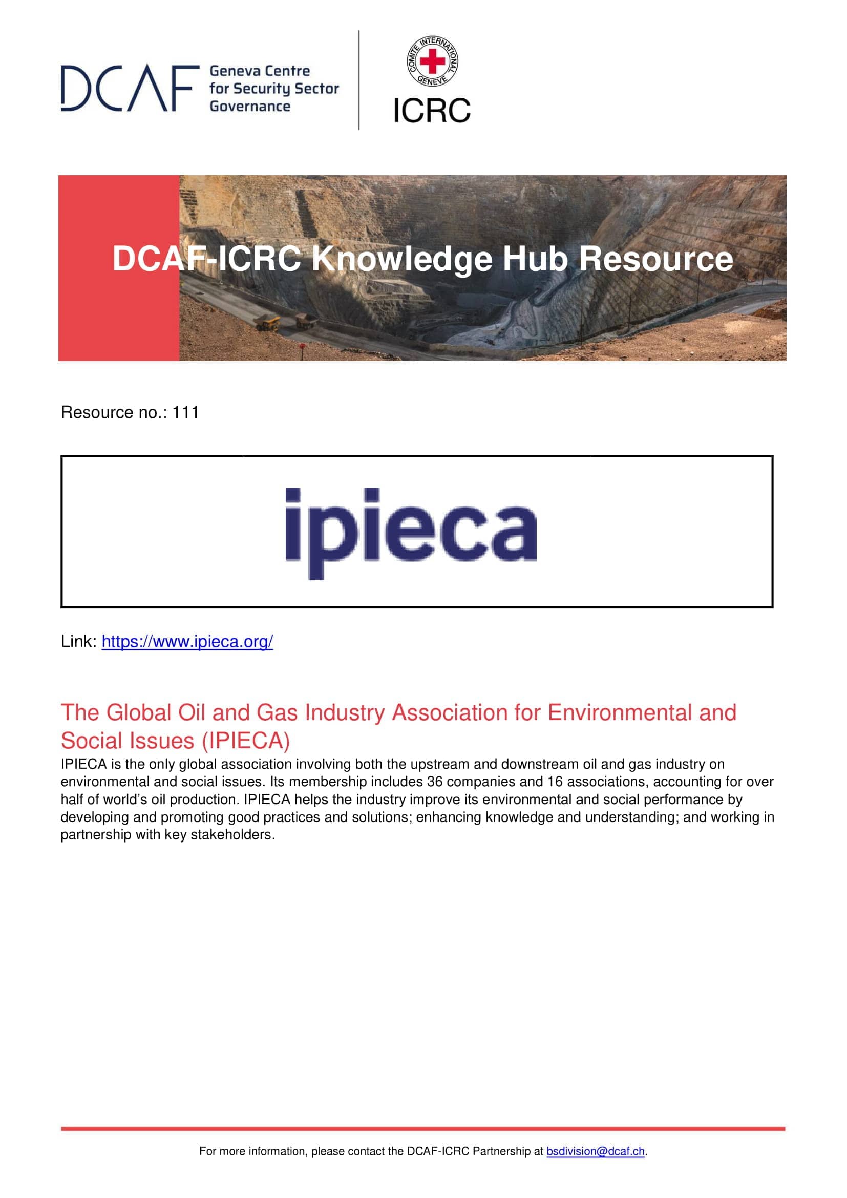 The Global Oil and Gas Industry Association for Environmental and Social Issues (IPIECA)