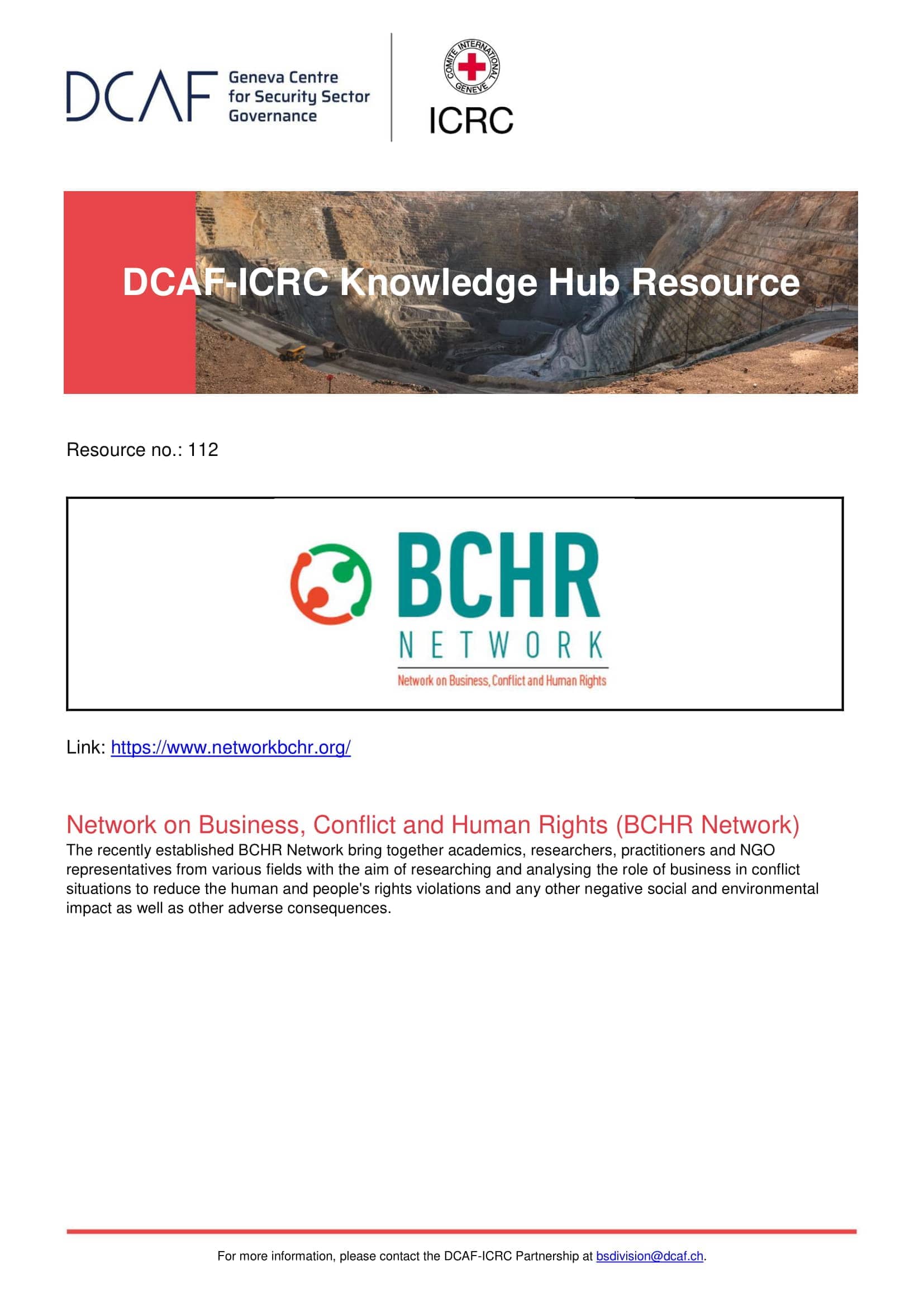 Network on Business, Conflict and Human Rights (BCHR Network)