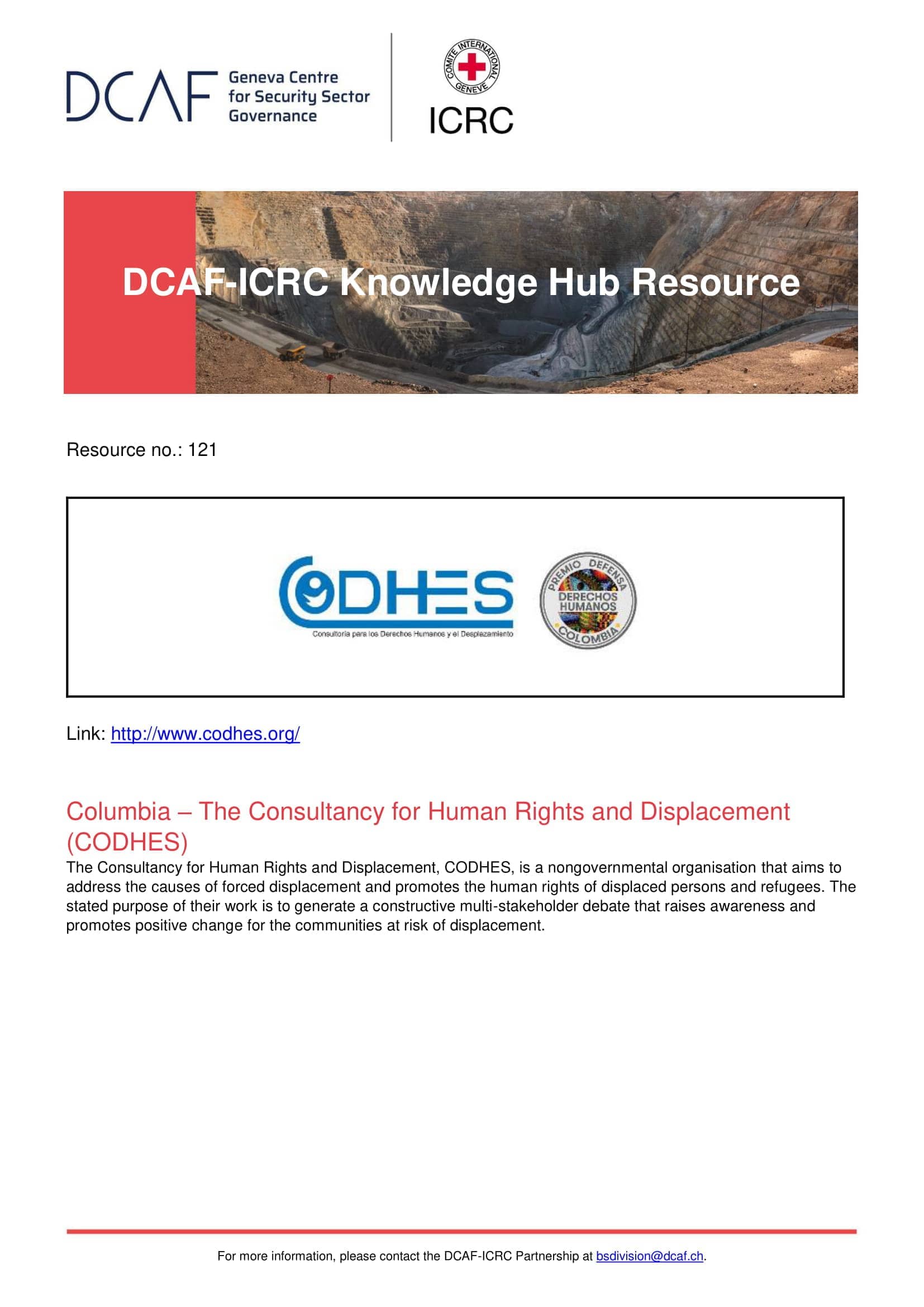 Columbia – The Consultancy for Human Rights and Displacement (CODHES)