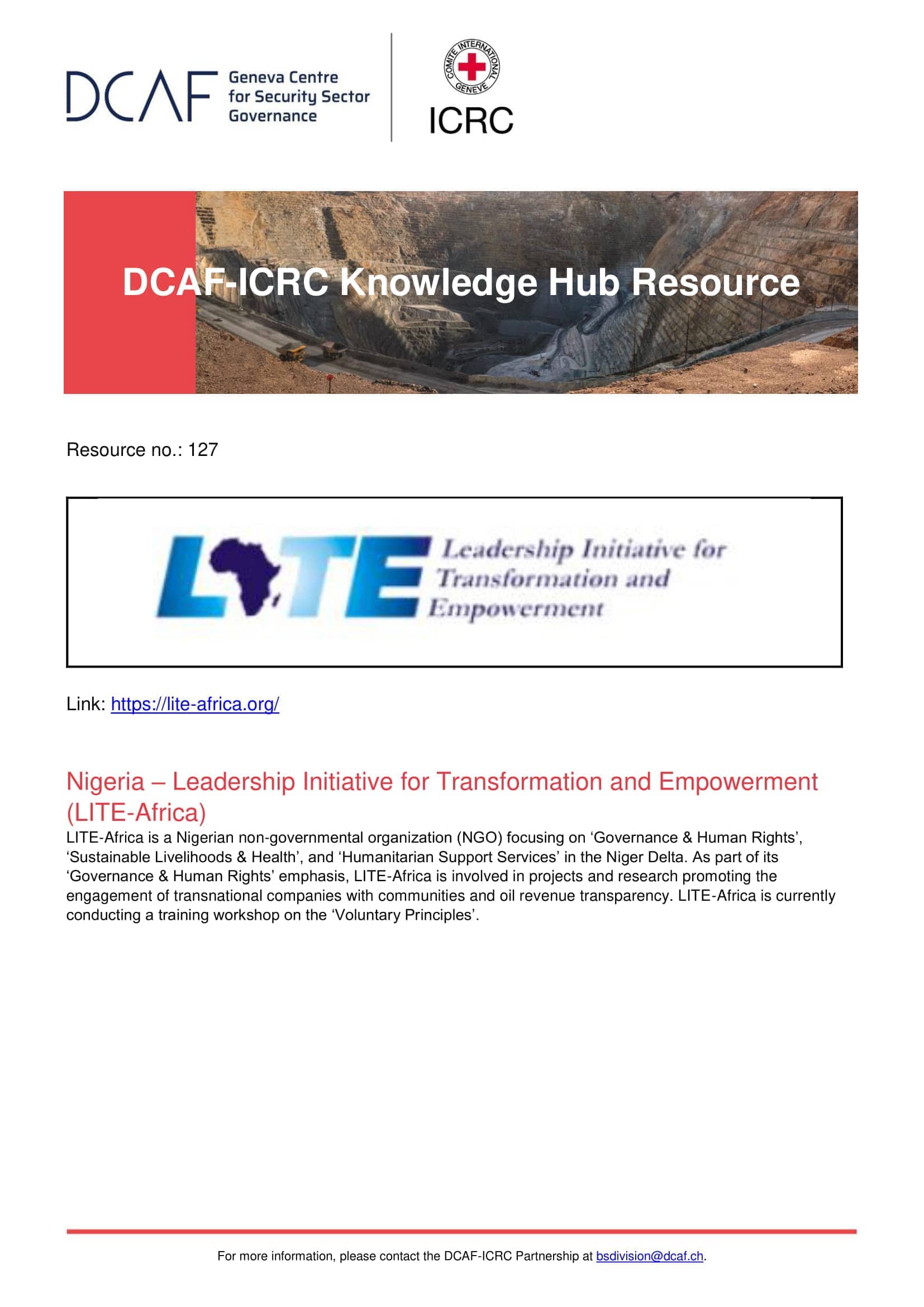 Nigeria – Leadership Initiative for Transformation and Empowerment (LITE-Africa)