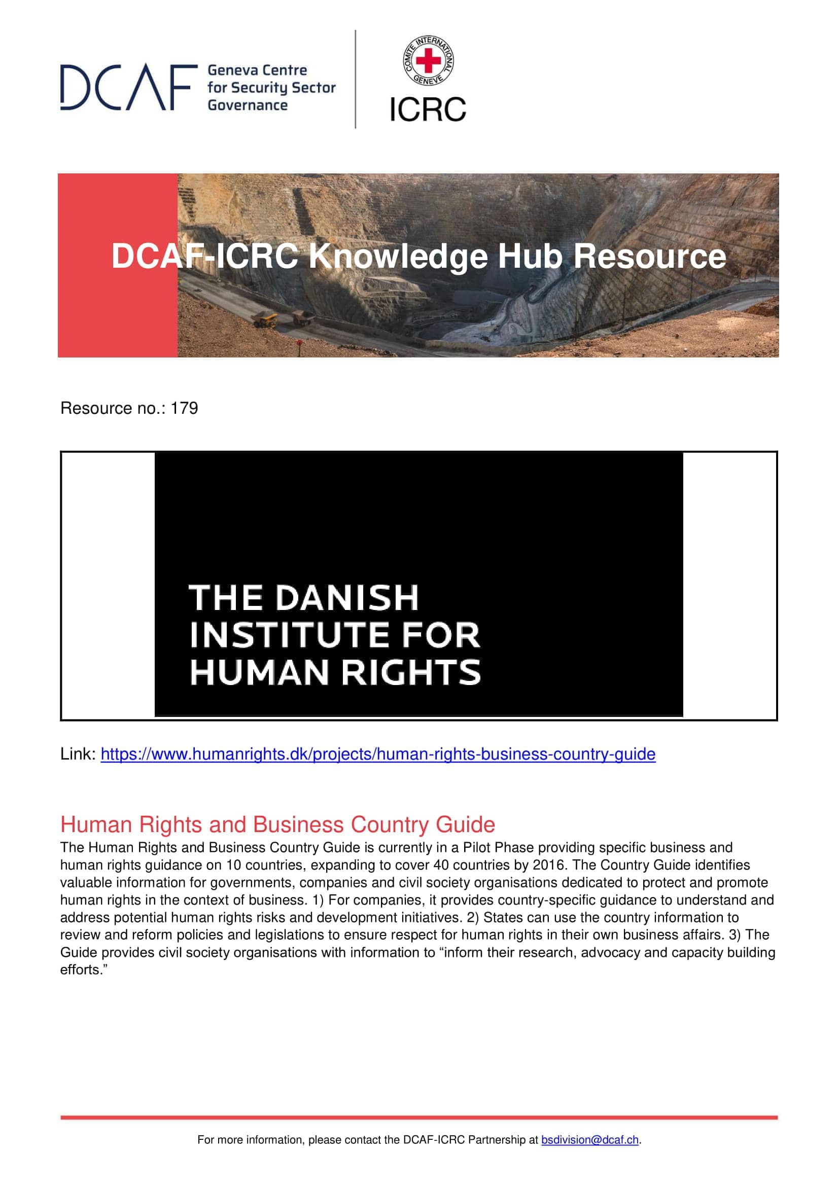 Human Rights and Business Country Guide (DCAF and ICRC)