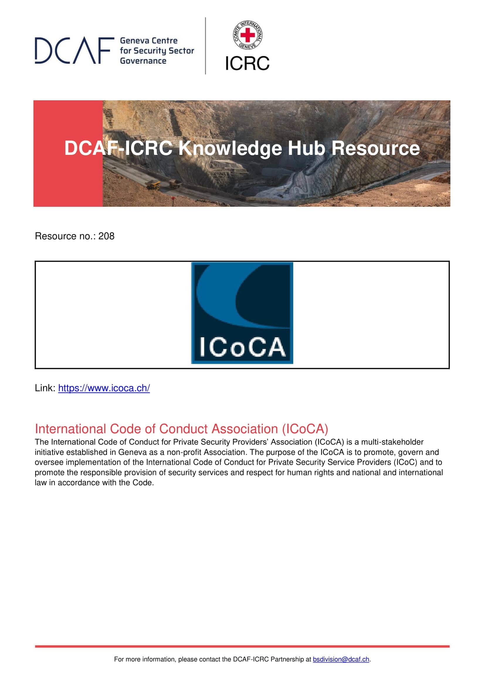 International Code of Conduct Association (ICoCA)