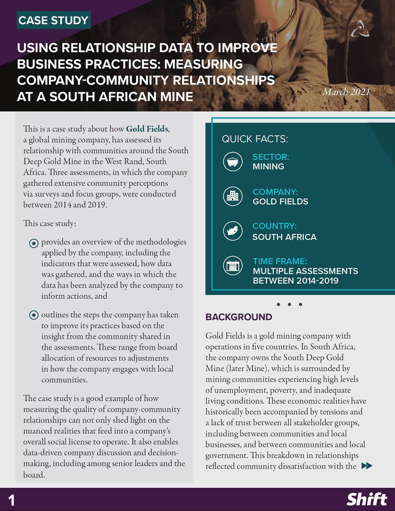 Using Relationship Data to Improve Business Practices: Measuring Company-Community Relationships at a South African Mine (Shift, 2021)